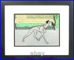 101 Dalmatians production Disney cel Art Corner label Framed Pongo