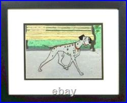 101 Dalmatians production Disney cel Art Corner label Framed Pongo