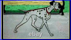 101 Dalmatians production Disney cel Art Corner label Framed Pongo