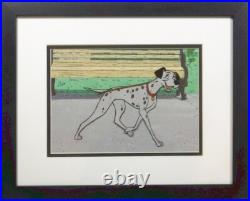 101 Dalmatians production Disney cel Art Corner label Framed Pongo