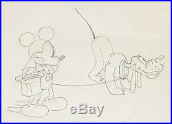 1933 Rare Disney Mickey Mouse Pluto Original Production Animation Drawing Cel