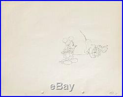 1933 Rare Disney Mickey Mouse Pluto Original Production Animation Drawing Cel