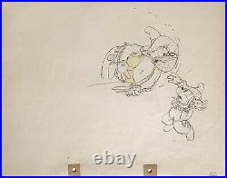 1934 Rare Disney Mickey Mouse Pete Original Production Animation Drawing Cel