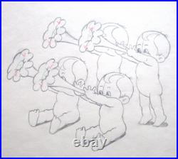 1935 WATERBABIES music trumpet WALT DISNEY Original Production cel Drawing