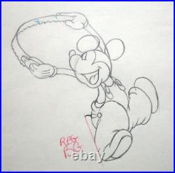 1936 MICKEY MOUSE ORIGINAL PRODUCTION cel DRAWING WALT DISNEY saw overalls