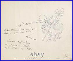 1936 Rare Walt Disney Big Bad Wolf Original Production Animation Drawing Cel