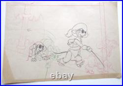 1936 THREE MOUSEKETEERS WALT DISNEY ORIGINAL PRODUCTION cel DRAWING mouse sword