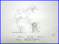 1937 DONALD DUCK OSTRICH Walt Disney ORIGINAL PRODUCTION cel DRAWING LAYOUT bird