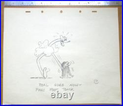 1937 DONALD DUCK OSTRICH Walt Disney ORIGINAL PRODUCTION cel DRAWING LAYOUT bird