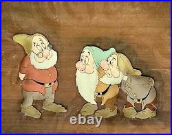 1937 Disney Snow White Seven Dwarfs Doc Bashful Sneezy Original Animation Cel