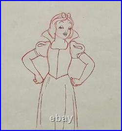 1937 Original Production Cel Drawing Snow White & the Seven Dwarfs Disney