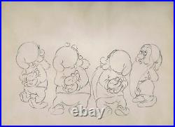 1937 Original Production Cel Drawing from Snow White and the Seven Dwarfs Walt D