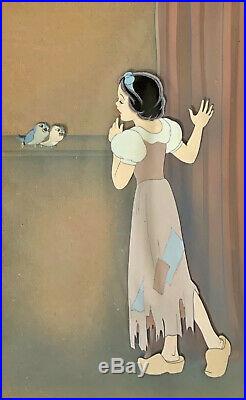 1937 Rare Disney Snow White Seven Dwarfs Courvoisier Production Animation Cel