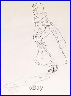 1937 Rare Walt Disney Snow White Seven Dwarfs Production Animation Drawing Cel