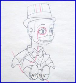 1938 CHARLIE McCARTHY ventriloquist Walt Disney ORIGINAL PRODUCTION cel DRAWING