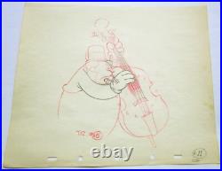 1938 WC FIELDS comedian music bass Walt Disney ORIGINAL PRODUCTION cel DRAWING 1938 WC FIELDS comedian music bass Walt Disney ORIGINAL PRODUCTION cel DRAWING