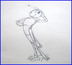 1939 GOOFY WILBUR GRASSHOPPER WALT DISNEY ORIGINAL PRODUCTION cel DRAWING