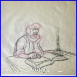 1940 Disney PINOCCHIO & GEPPETTO Original Production Drawings Matched Pair Art