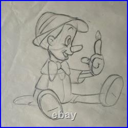 1940 Disney PINOCCHIO & GEPPETTO Original Production Drawings Matched Pair Art