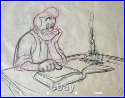 1940 Disney PINOCCHIO & GEPPETTO Original Production Drawings Matched Pair Art