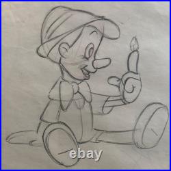 1940 Disney PINOCCHIO & GEPPETTO Original Production Drawings Matched Pair Art