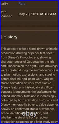 1940 Disney PINOCCHIO & GEPPETTO Original Production Drawings Matched Pair Art