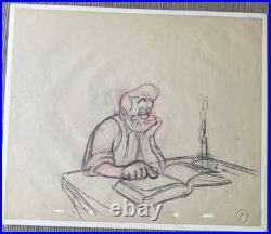 1940 Disney PINOCCHIO & GEPPETTO Original Production Drawings Matched Pair Art