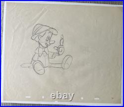 1940 Disney PINOCCHIO & GEPPETTO Original Production Drawings Matched Pair Art