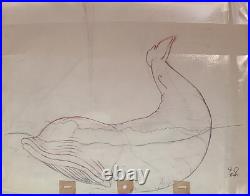 1940 Disney Pinocchio-Monstro Original Colored Production Drawing