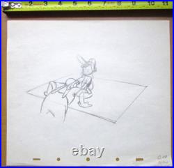 1940 PINOCCHIO GEPETTO RAFT WALT DISNEY ORIGINAL PRODUCTION cel DRAWING