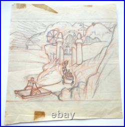 1940 PINOCCHIO donkey cariage WALT DISNEY ORIGINAL PRODUCTION cel LAYOUT DRAWING 1940 PINOCCHIO donkey cariage WALT DISNEY ORIGINAL PRODUCTION cel LAYOUT DRAWING