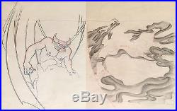 1940 Rare Walt Disney Fantasia Chernabog & Fog Effects Production Drawing Cel