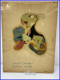 1940 Rare Walt Disney Pinocchio Jiminy Cricket Original Production Animation Cel