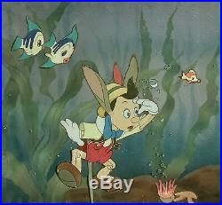 1940 Rare Walt Disney Pinocchio Original Courvoisier Production Animation Cel