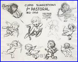 1940 Walt Disney Fantasia Cupid Original Production Animation Model Sheet Cel