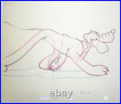 1940's PLUTO DOG Donald Duck WALT DISNEY ORIGINAL PRODUCTION cel DRAWING