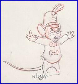 1941 Rare Disney Dumbo Timothy Mouse Original Production Animation Drawing Cel