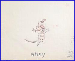 1941 Rare Disney Dumbo Timothy Mouse Original Production Animation Drawing Cel