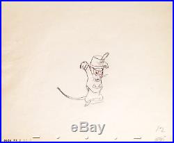 1941 Rare Walt Disney Dumbo Timothy Mouse Production Animation Drawing Cel