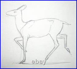 1942 BAMBI WALT DISNEY ORIGINAL PRODUCTION cel DRAWING deer hunting