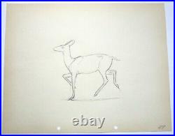 1942 BAMBI WALT DISNEY ORIGINAL PRODUCTION cel DRAWING deer hunting