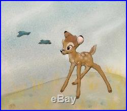 1942 Rare Disney Courvoisier Bambi Bluebirds Original Production Animation Cel