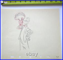 1944 GOOFY flowers Walt Disney ORIGINAL PRODUCTION cel DRAWING dog art