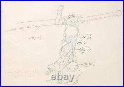 1949 Disney Mr Toad Rat Mole Wind In The Willows Original Animation Drawing Cel
