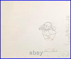 1949 Rare Disney Mole Signed Wind In The Willows Original Animation Drawing Cel