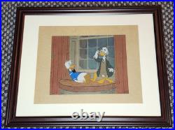 1950/60s VINTAGE DISNEY ART CORNER PRODUCTION CEL DONALD DUCK & PROF VON DRAKE
