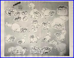 1950 Disney Cinderella Lucifer Cat Original Production Animation Model Sheet Cel