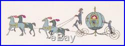 1950 Rare Disney Cinderella Coach And Horses Original Production Animation Cel