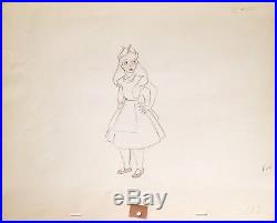 1951 Disney Alice In Wonderland Large Original Production Animation Drawing Cel