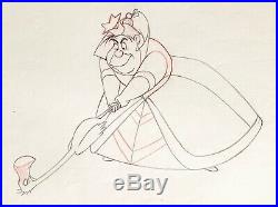 1951 Disney Alice In Wonderland Queen Of Hearts Original Production Drawing Cel